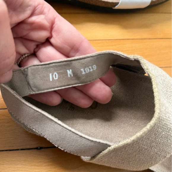 Munro Pisces Comfort Sandals Beige White Leather Women’s 10M Made in the USA - Picture 5 of 6